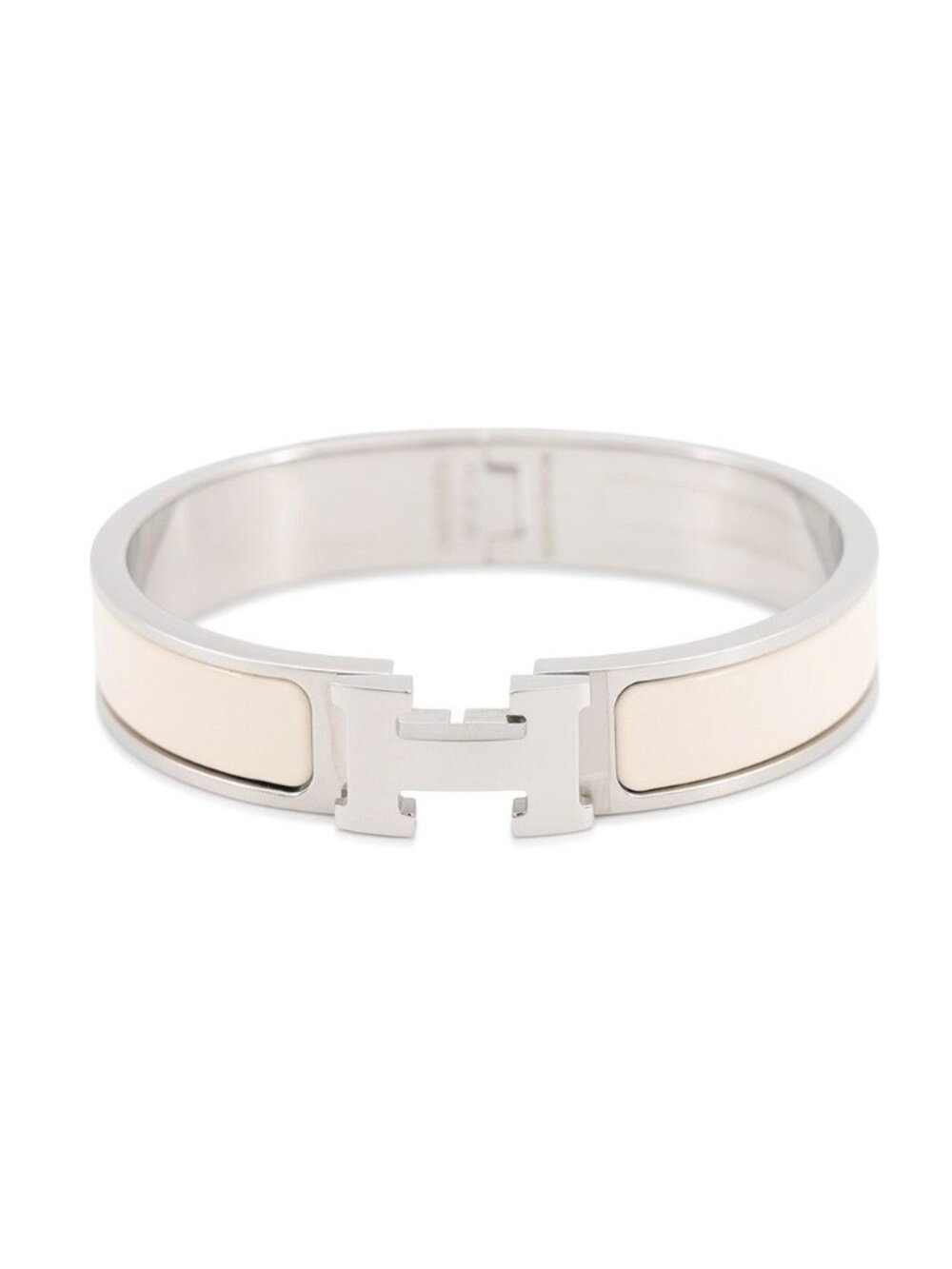 Hermes Bracelet Clic H Clac PM Cream Silver